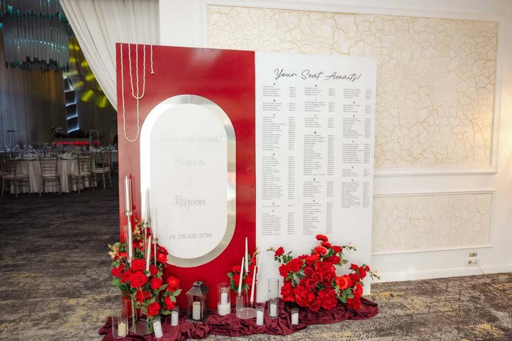 Panou de bun venit realizat de Decor Boutique Events, Pitești